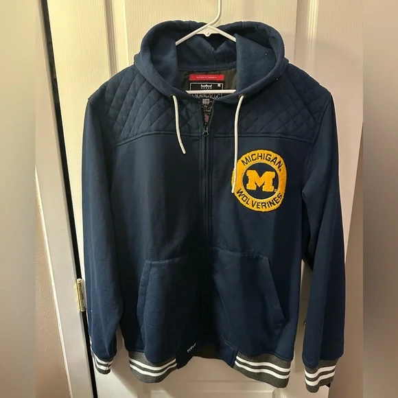 Licensed University of Michigan Zip up hoodie by franchise club. Rare. - Picture 1 of 9